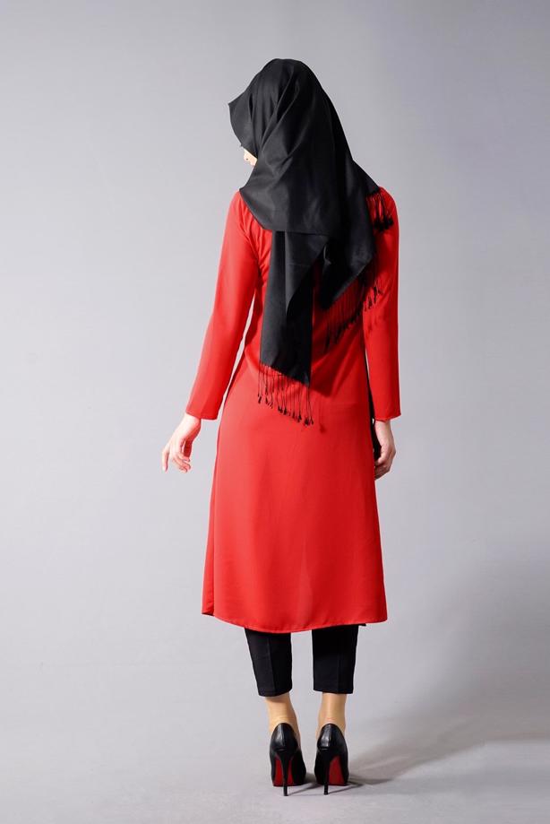 Vêtements hijab  T 684 Duay Çift Renkli Tunik - TRENDTESETTÜR