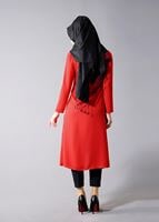 Vêtements hijab ROUGE T 684 Duay Çift Renkli Tunik