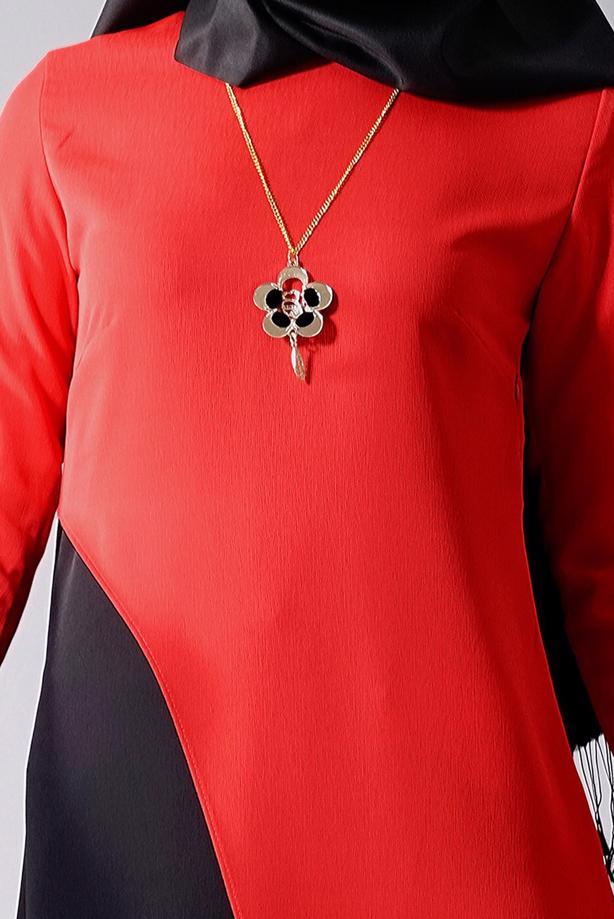 Vêtements hijab  T 684 Duay Çift Renkli Tunik - TRENDTESETTÜR