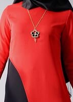 Vêtements hijab ROUGE T 684 Duay Çift Renkli Tunik