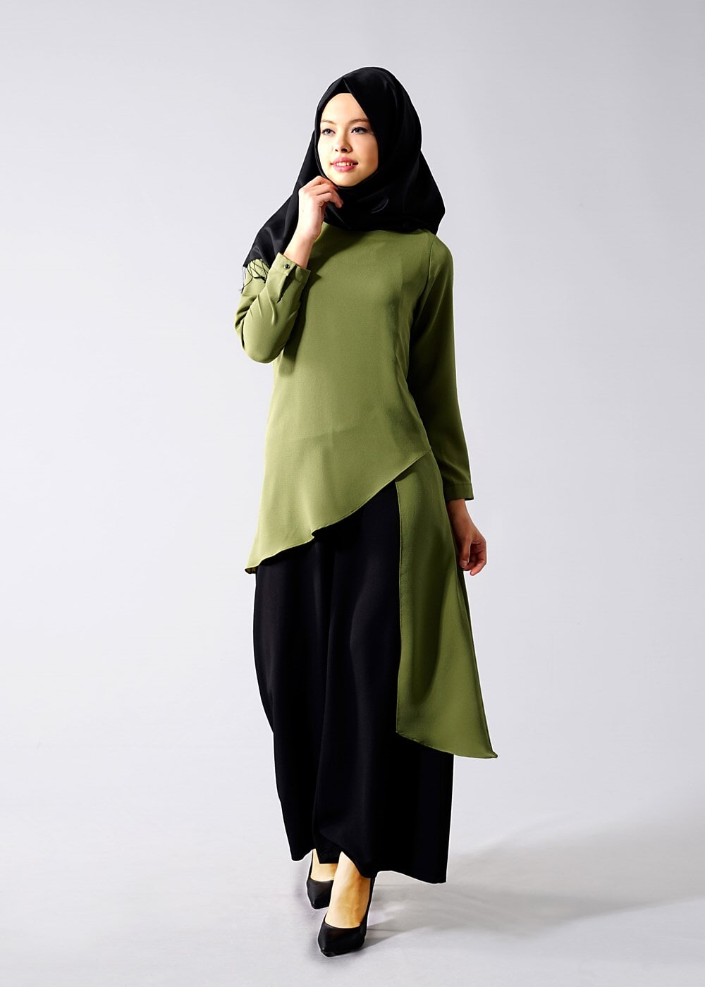 Vêtements hijab VERT T  T01 Duay 2′li Tulum Takım