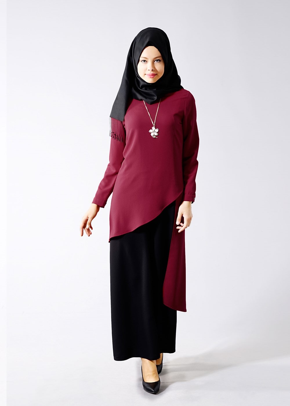 Hijab clothing PURPLE T  T01 Duay 2&prime;li Tulum Takım