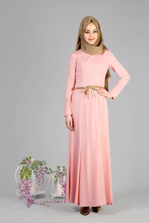 Vêtements hijab  T 4748 Nepal Tesettür Elbise-Alv Fashion - TRENDTESETTÜR