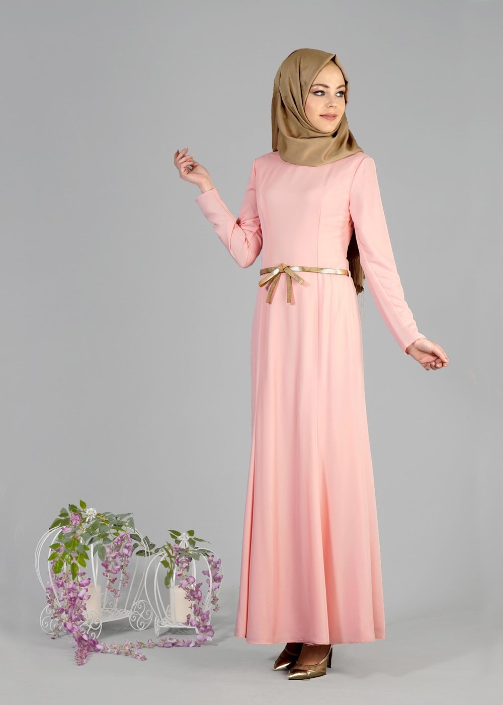 Hijab clothing POWDER T 4748 Nepal Tesettür Elbise-Alv Fashion