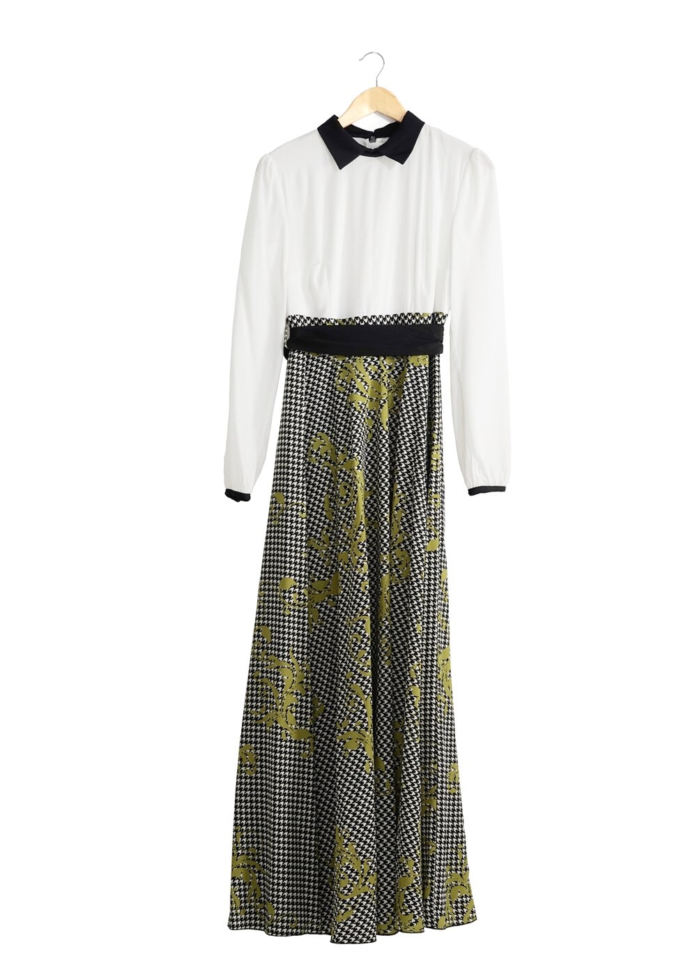 Tesettür giyim YEŞİL T 4745 Moss Crep Tesettür Elbise-Alv Fashion