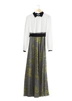 Tesettür giyim YEŞİL T 4745 Moss Crep Tesettür Elbise-Alv Fashion