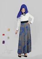 Tesettür giyim LACİVERT T 4745 Moss Crep Tesettür Elbise-Alv Fashion