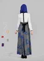 Tesettür giyim LACİVERT T 4745 Moss Crep Tesettür Elbise-Alv Fashion