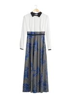 Tesettür giyim LACİVERT T 4745 Moss Crep Tesettür Elbise-Alv Fashion