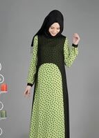 Tesettür giyim YEŞİL İKİLİ ELBİSE T 4955