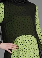 Tesettür giyim YEŞİL İKİLİ ELBİSE T 4955