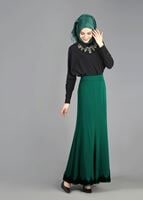 Tesettür giyim YEŞİL T 6702 Elite Tesettür Etek-Alv Fashion