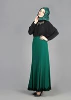 Tesettür giyim YEŞİL T 6702 Elite Tesettür Etek-Alv Fashion