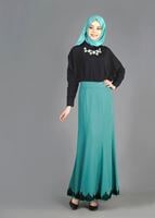 Tesettür giyim MAVİ T 6702 Elite Tesettür Etek-Alv Fashion