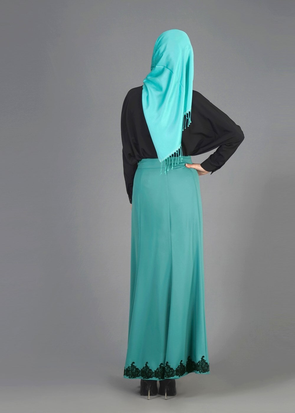 Tesettür giyim MAVİ T 6702 Elite Tesettür Etek-Alv Fashion