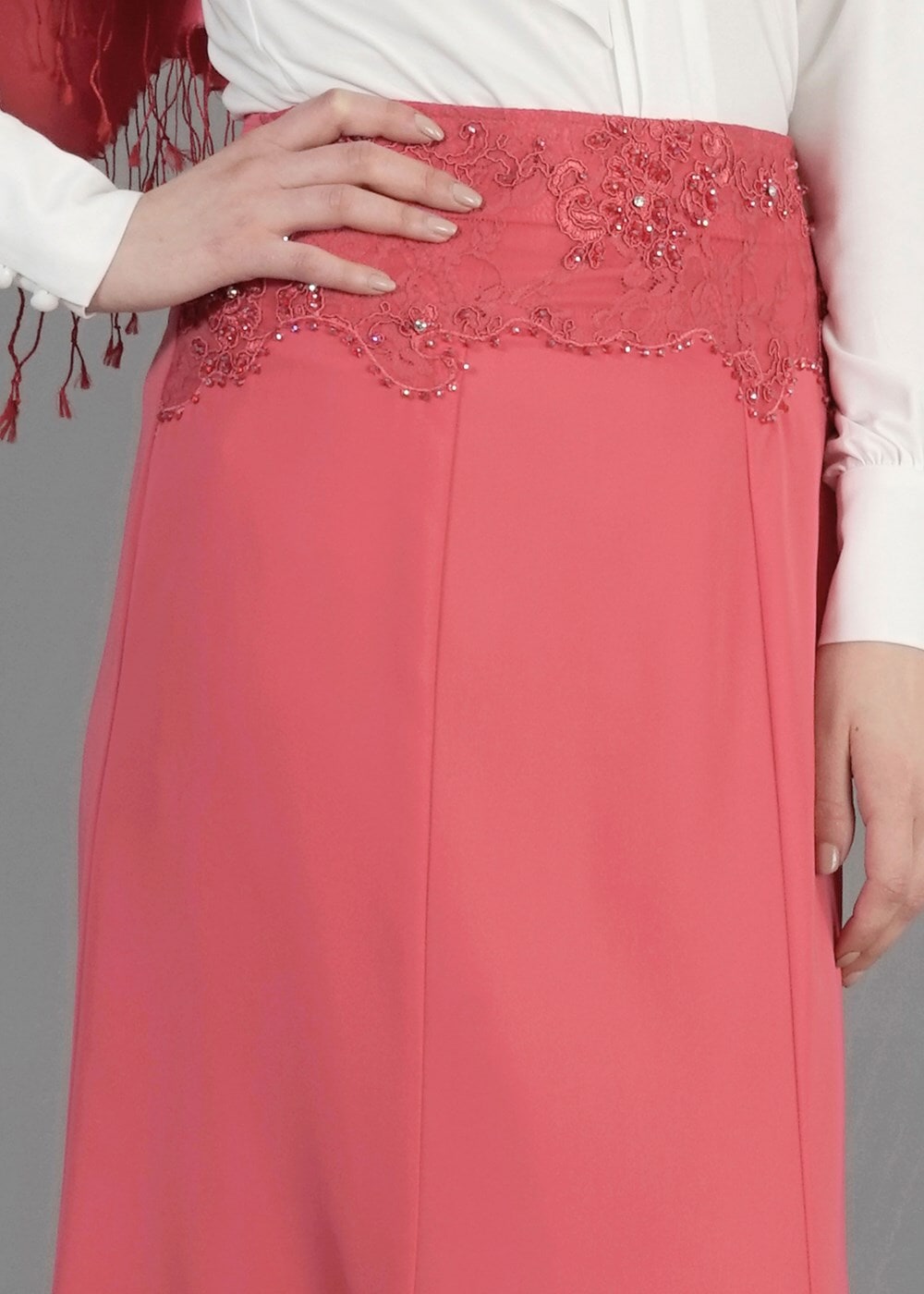 Tesettür giyim YEŞİL T 6707 Elite Tesettür Etek-Alv Fashion