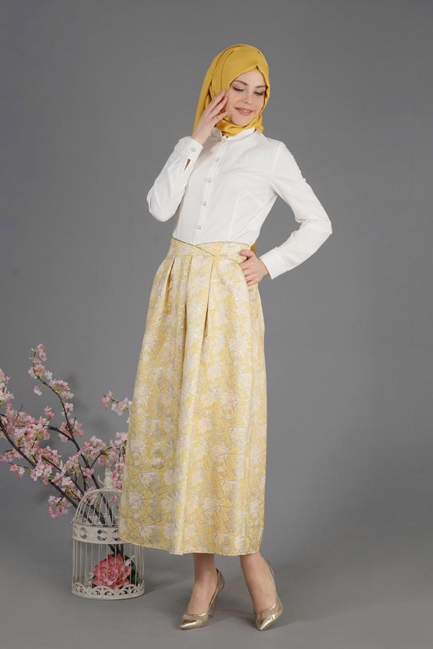 Vêtements hijab  T 6720 Jakar Tesettür Etek-Alv Fashion - TRENDTESETTÜR