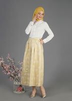 Hijab clothing YELLOW T 6720 Jakar Tesettür Etek-Alv Fashion