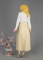 Hijab clothing YELLOW T 6720 Jakar Tesettür Etek-Alv Fashion