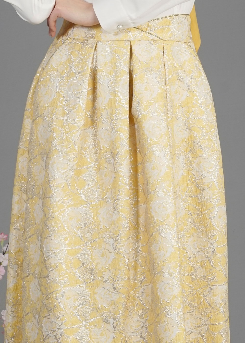 Hijab clothing YELLOW T 6720 Jakar Tesettür Etek-Alv Fashion