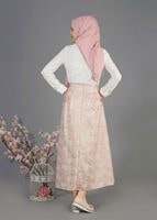 Tesettür giyim PEMBE T 6720 Jakar Tesettür Etek-Alv Fashion