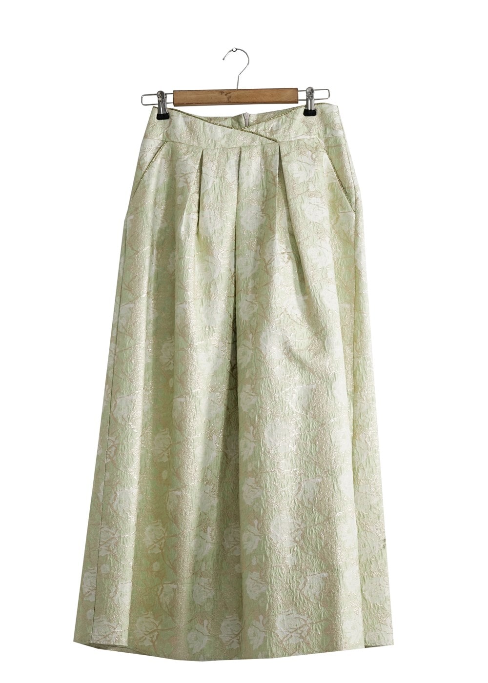 Tesettür giyim YEŞİL T 6720 Jakar Tesettür Etek-Alv Fashion