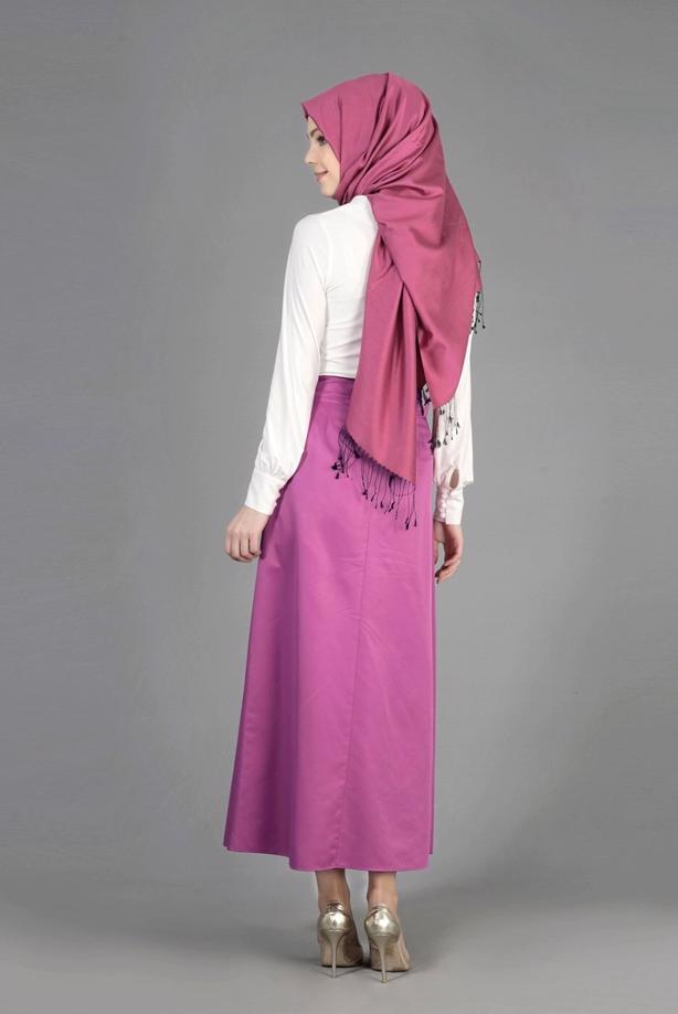 Vêtements hijab  T 6723 Seul Tesettür Etek-Alv Fashion - TRENDTESETTÜR