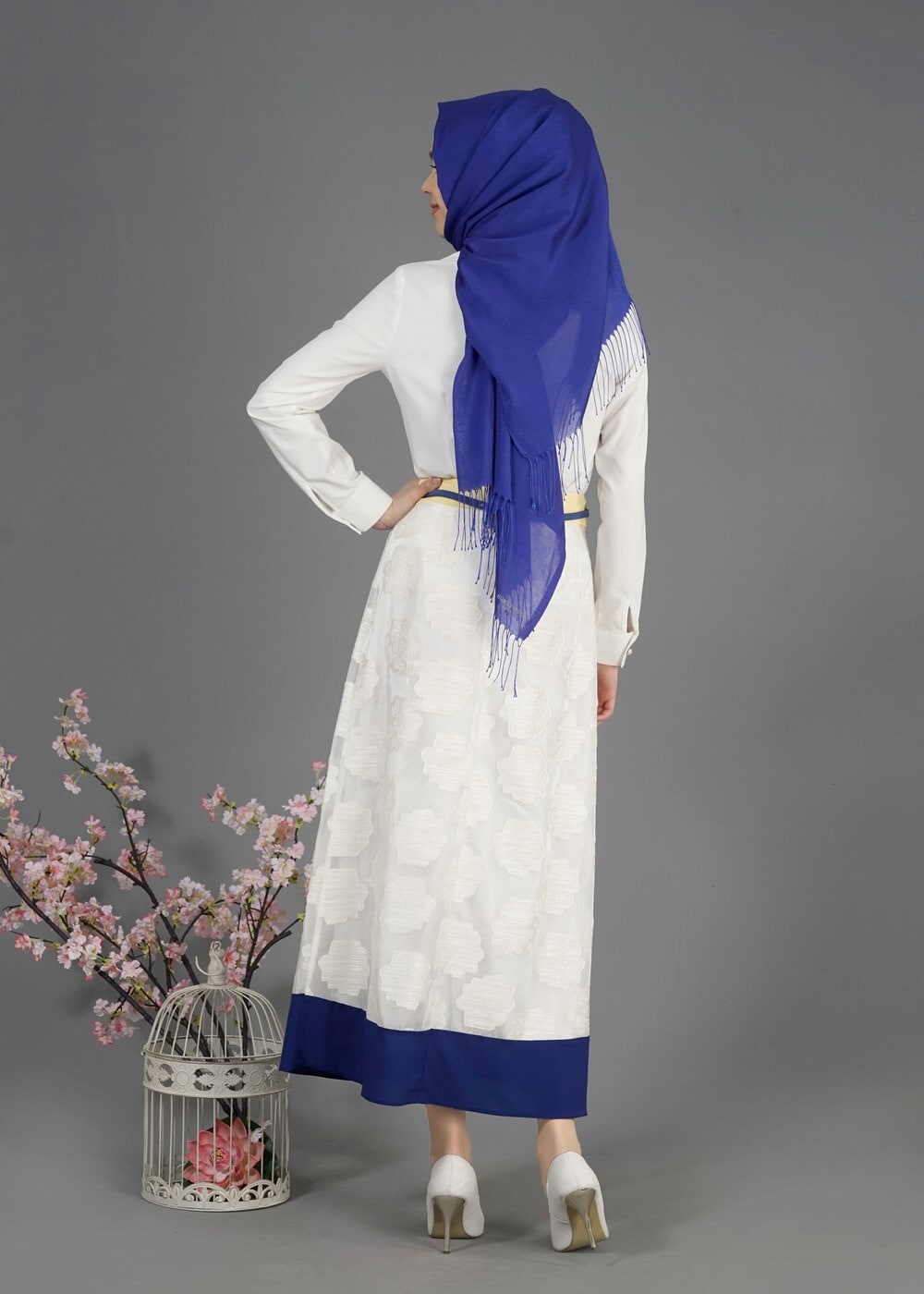 Hijab clothing CREAM T 6726 Jakar Tesettür Etek-Alv Fashion