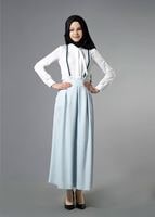 Tesettür giyim MAVİ T 6728 Almina Jakar Tesettür Etek-Alv Fashion