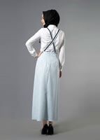 Tesettür giyim MAVİ T 6728 Almina Jakar Tesettür Etek-Alv Fashion