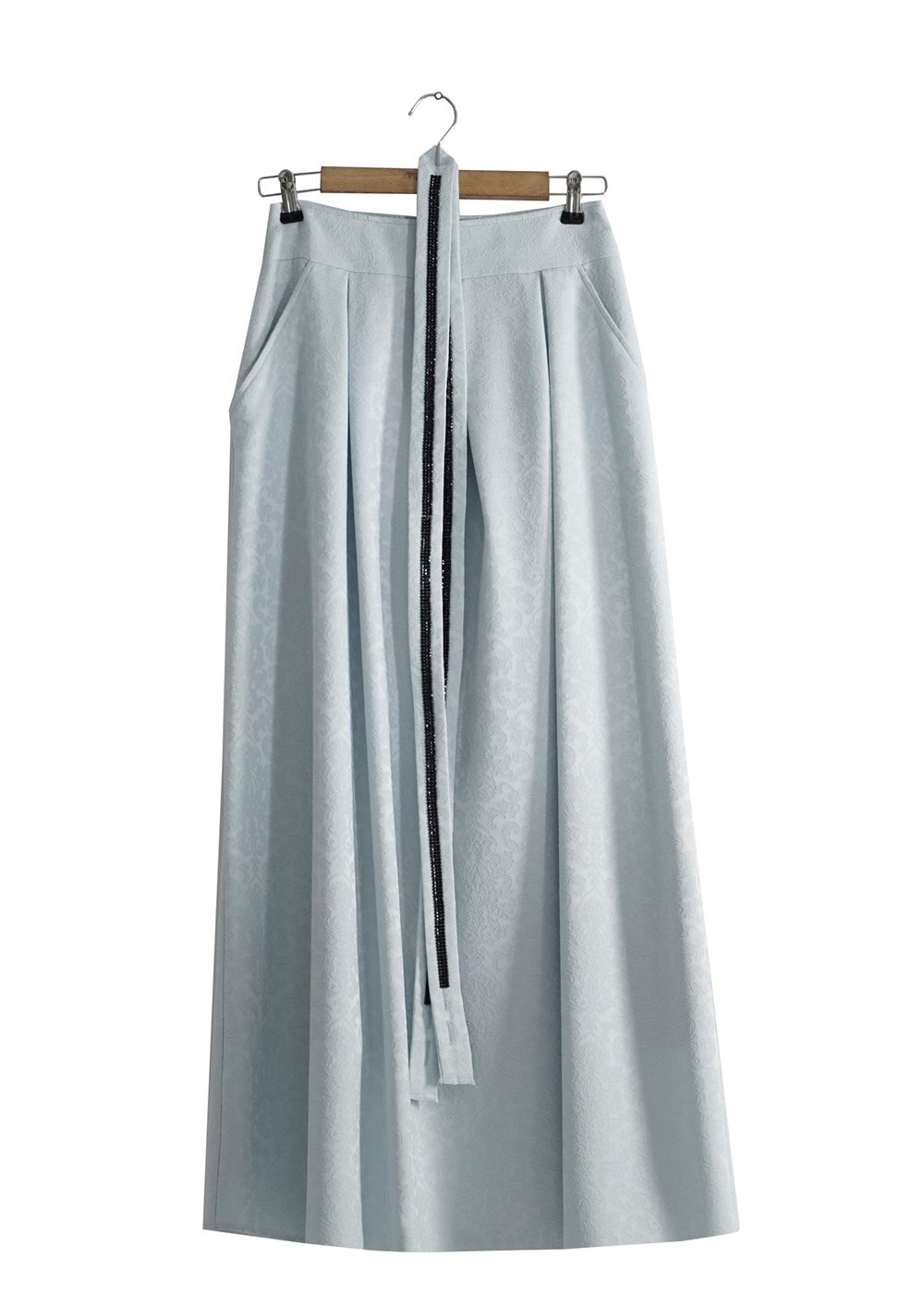 Tesettür giyim MAVİ T 6728 Almina Jakar Tesettür Etek-Alv Fashion