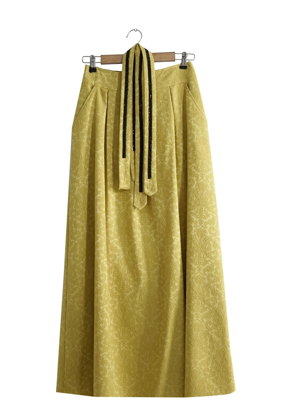 Tesettür giyim YEŞİL T 6728 Almina Jakar Tesettür Etek-Alv Fashion