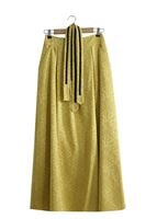 Tesettür giyim YEŞİL T 6728 Almina Jakar Tesettür Etek-Alv Fashion