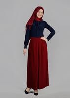 Tesettür giyim BORDO T 6664 Criss Etek-Alv Fashion