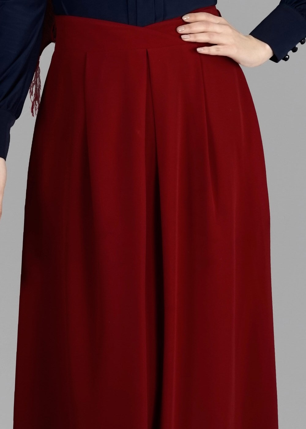 Tesettür giyim BORDO T 6664 Criss Etek-Alv Fashion