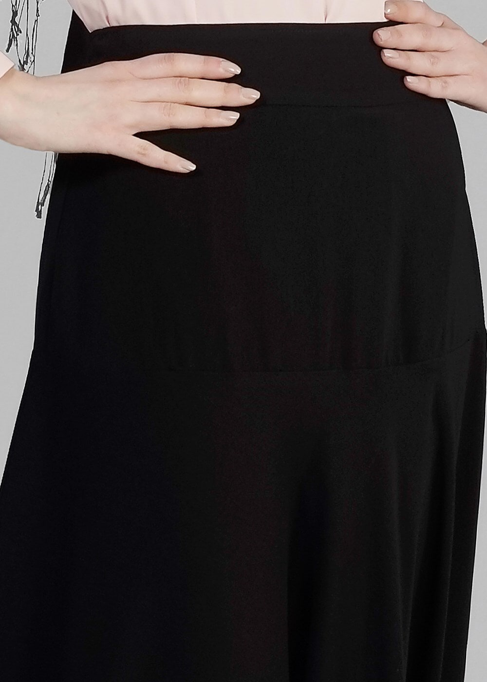 Tesettür giyim SİYAH T 6687 Virona Tesettür Etek-Alv Fashion