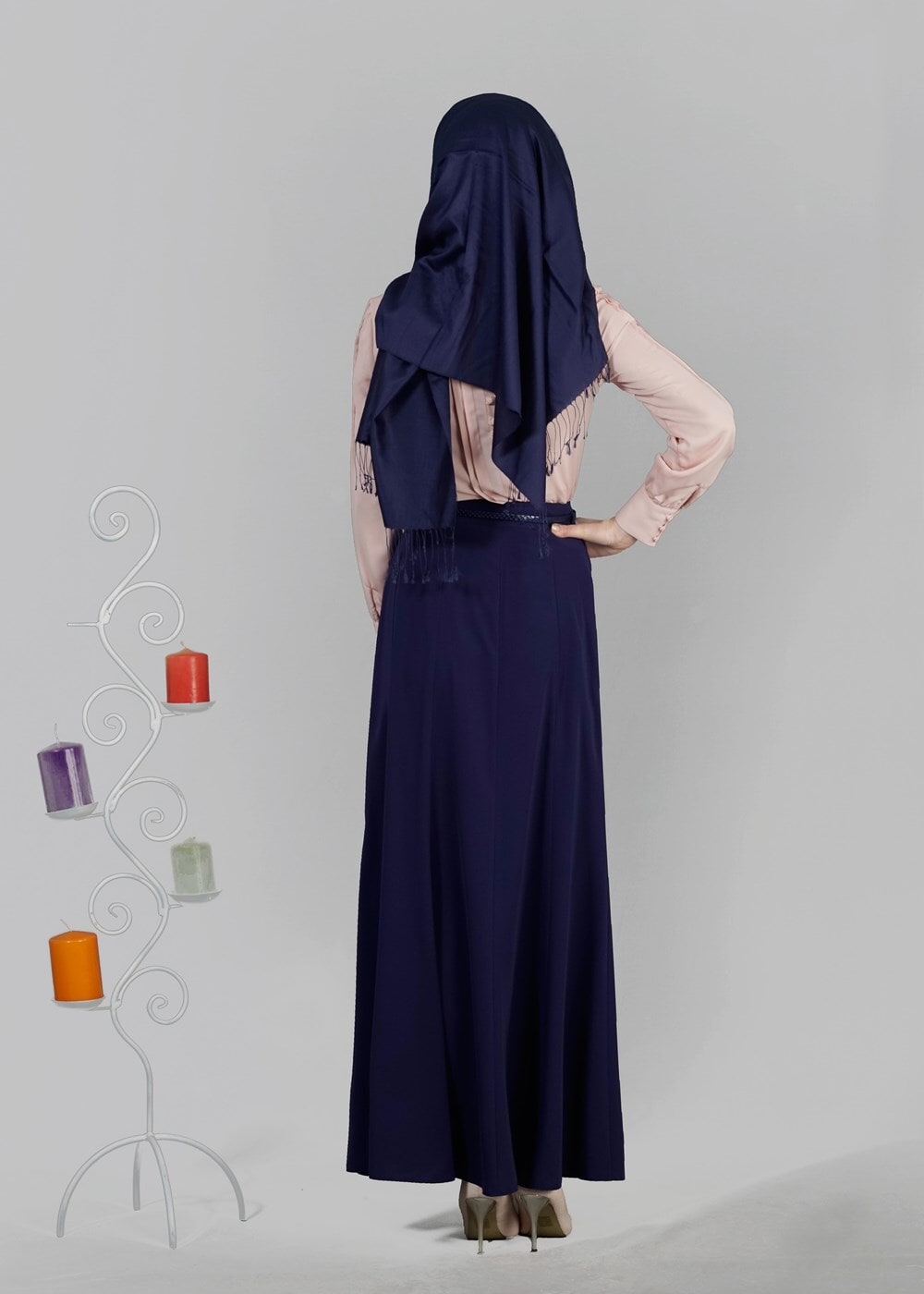 Tesettür giyim LACİVERT T 6696 Gino Tesettür Etek-Alv Fashion