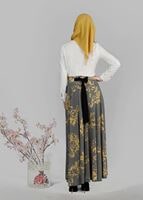 Tesettür giyim SARI T 6700 Moss Crep Tesettür Etek-Alv Fashion