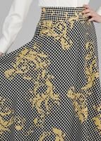 Tesettür giyim SARI T 6700 Moss Crep Tesettür Etek-Alv Fashion