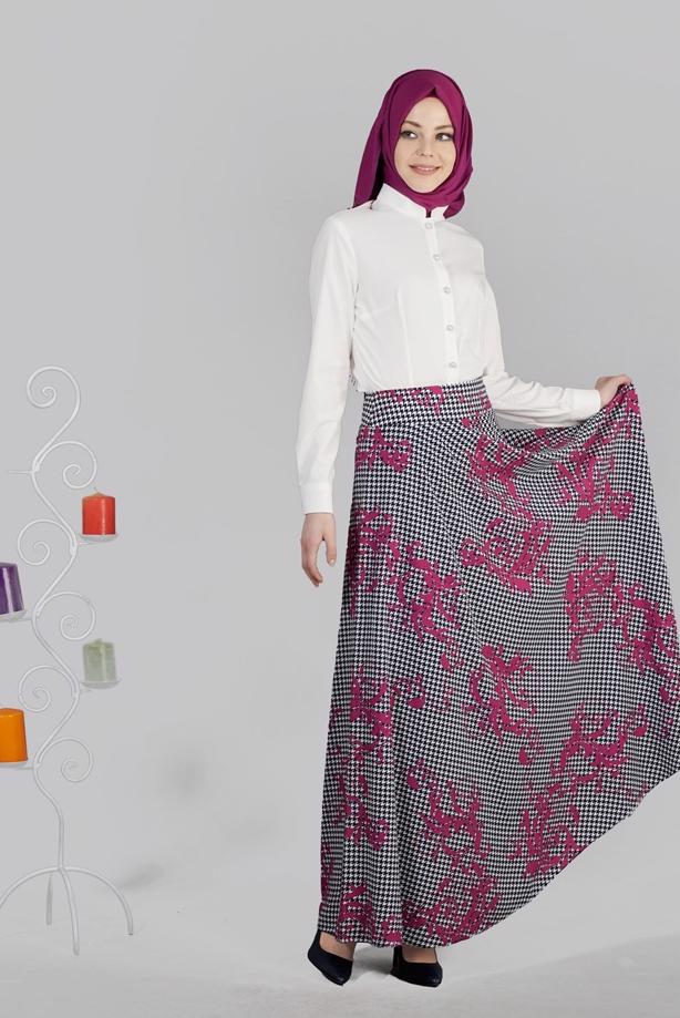 Vêtements hijab  T 6700 Moss Crep Tesettür Etek-Alv Fashion - TRENDTESETTÜR