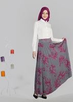 Vêtements hijab FUCHSIA T 6700 Moss Crep Tesettür Etek-Alv Fashion