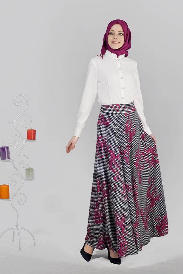 Vêtements hijab  T 6700 Moss Crep Tesettür Etek-Alv Fashion - TRENDTESETTÜR