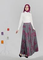 Vêtements hijab FUCHSIA T 6700 Moss Crep Tesettür Etek-Alv Fashion