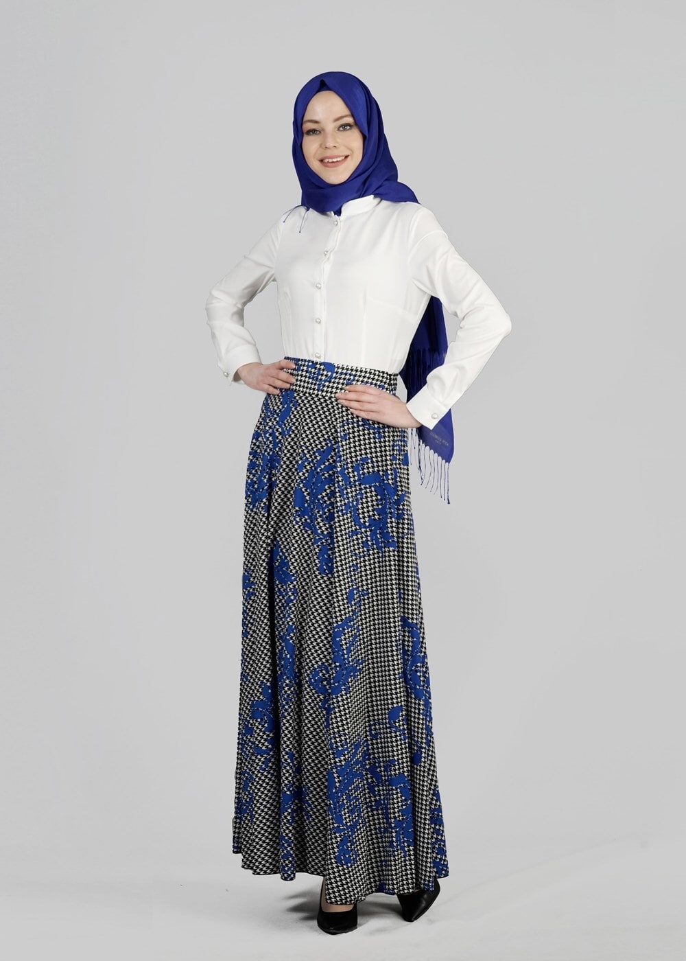 Vêtements hijab BLEU MARINE T 6700 Moss Crep Tesettür Etek-Alv Fashion