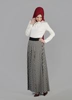 Tesettür giyim SİYAH T 6709 Moss Crep Tesettür Etek-Alv Fashion