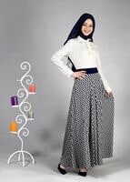 Tesettür giyim LACİVERT T 6709 Moss Crep Tesettür Etek-Alv Fashion