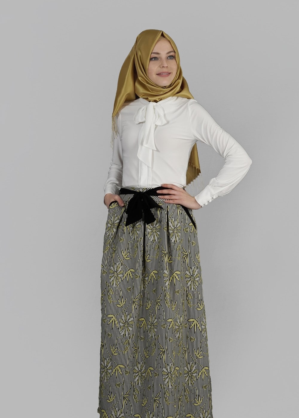 Vêtements hijab VERT T 6711 Jakar Tesettür Etek-Alv Fashion