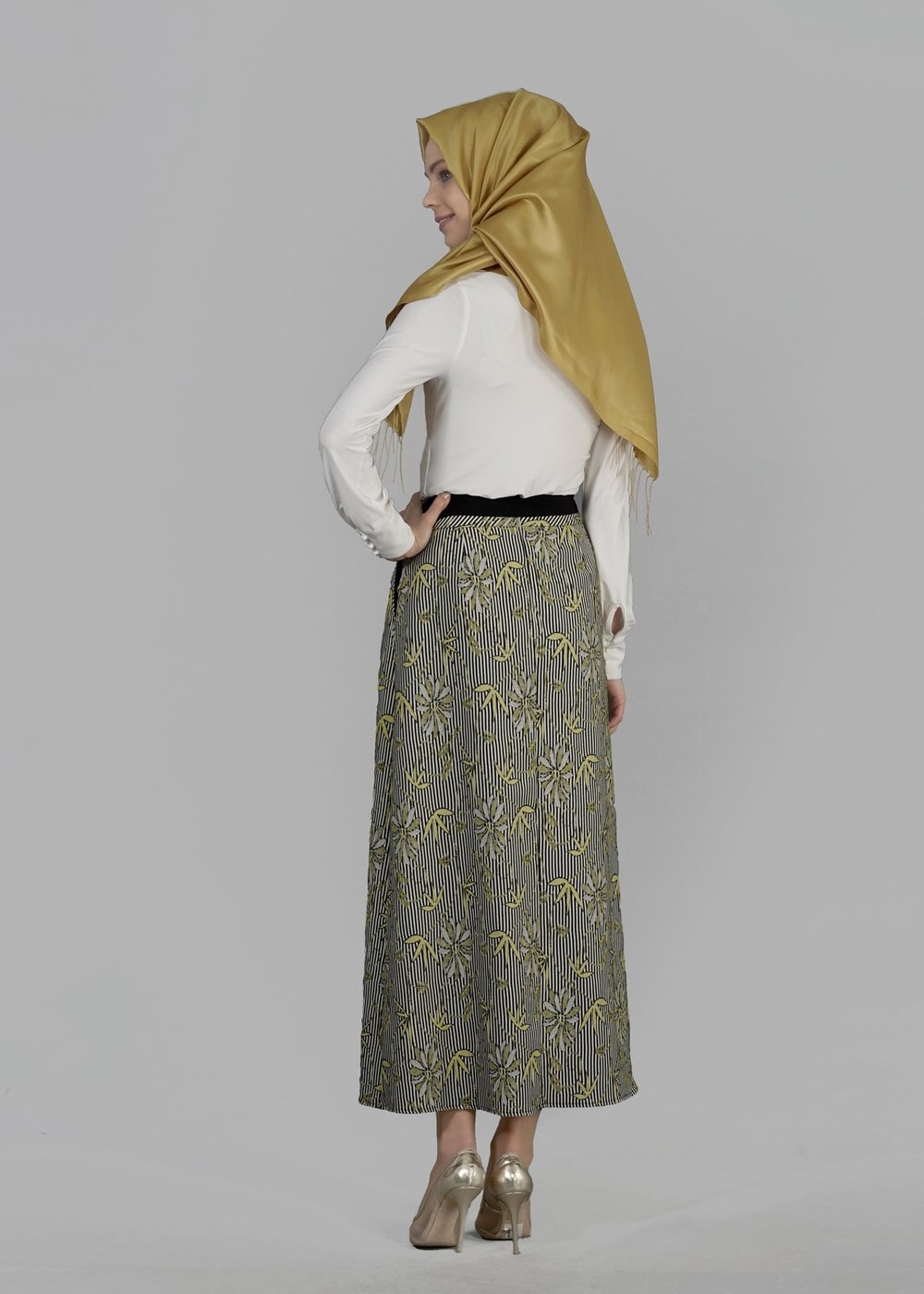 Vêtements hijab VERT T 6711 Jakar Tesettür Etek-Alv Fashion