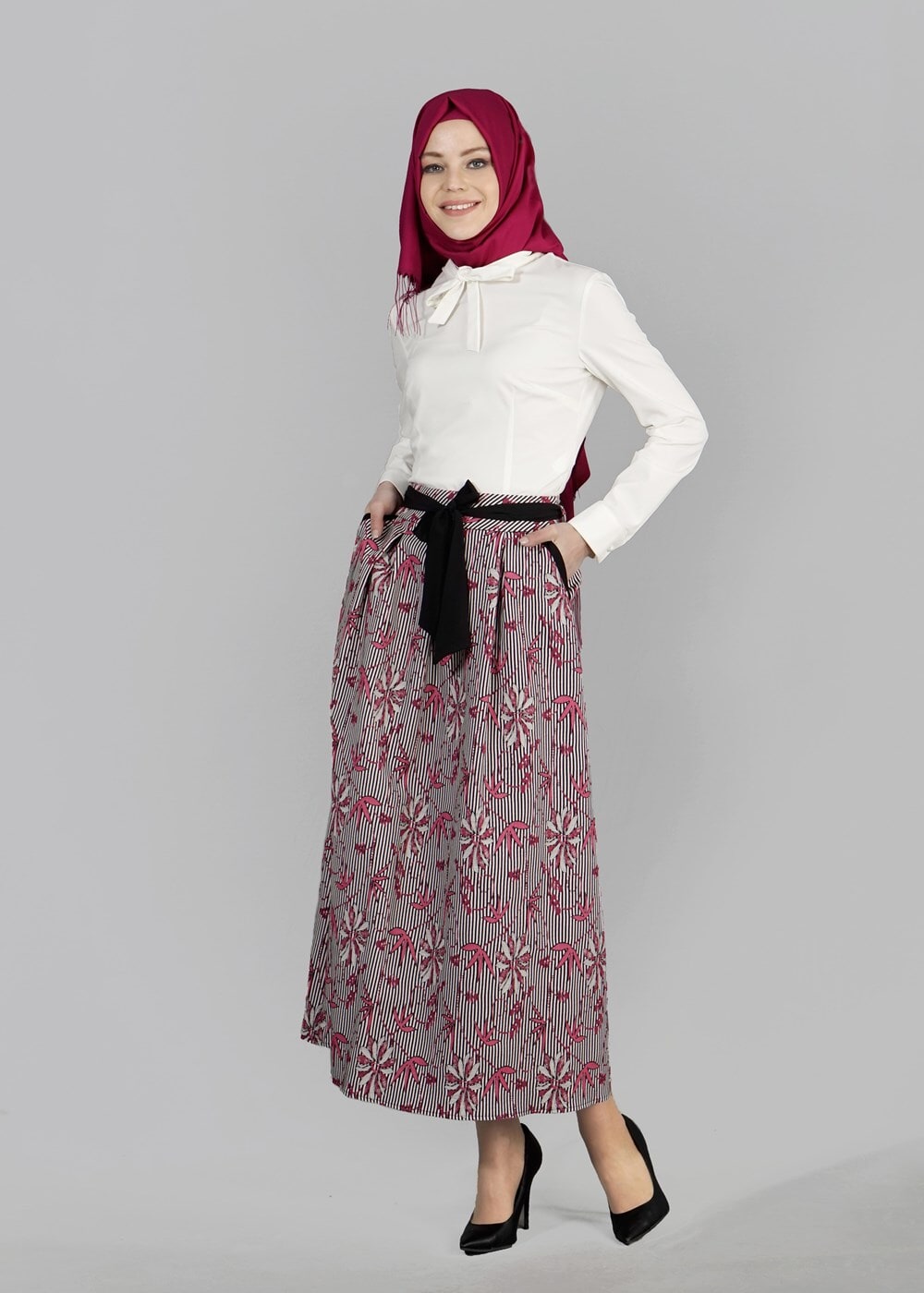 Vêtements hijab FUCHSIA T 6711 Jakar Tesettür Etek-Alv Fashion