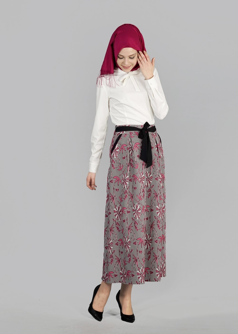 Vêtements hijab FUCHSIA T 6711 Jakar Tesettür Etek-Alv Fashion